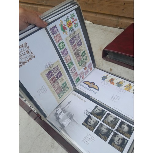 85 - 5 x folders of stamp first day covers, mixed themed , one album of RAF interest signature cards