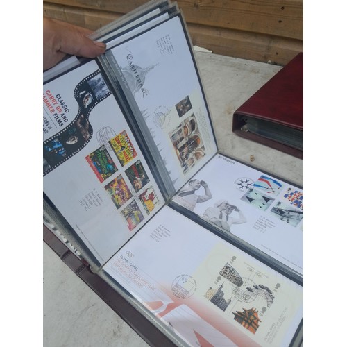 85 - 5 x folders of stamp first day covers, mixed themed , one album of RAF interest signature cards