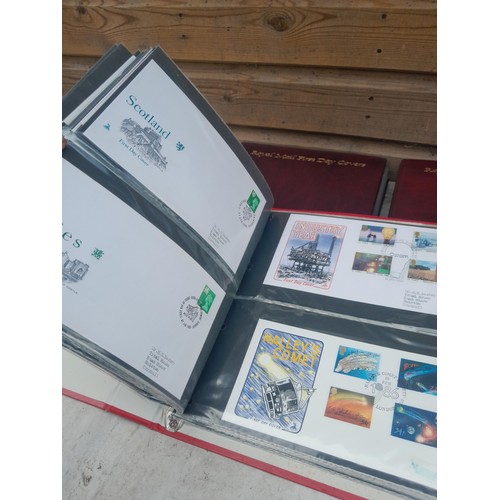 85 - 5 x folders of stamp first day covers, mixed themed , one album of RAF interest signature cards