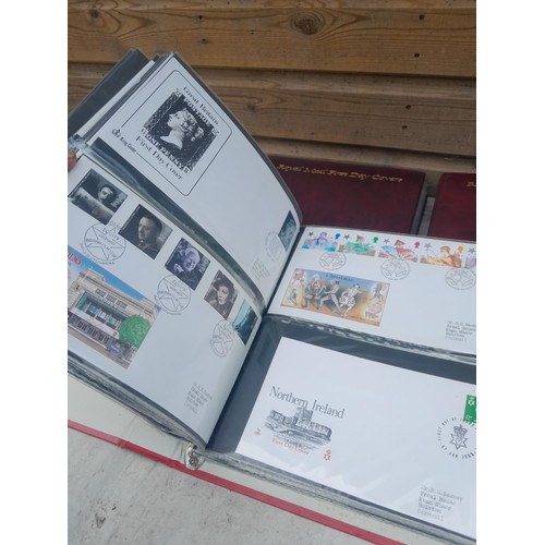 85 - 5 x folders of stamp first day covers, mixed themed , one album of RAF interest signature cards