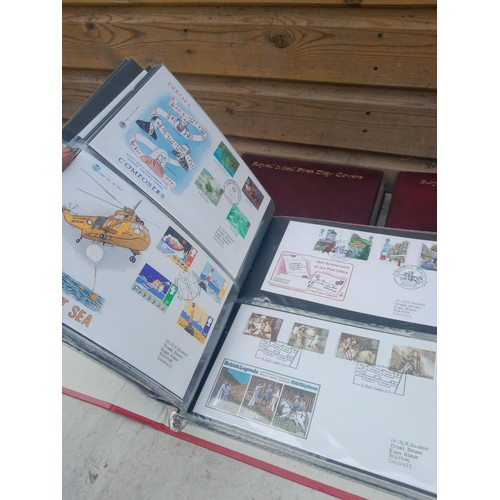 85 - 5 x folders of stamp first day covers, mixed themed , one album of RAF interest signature cards