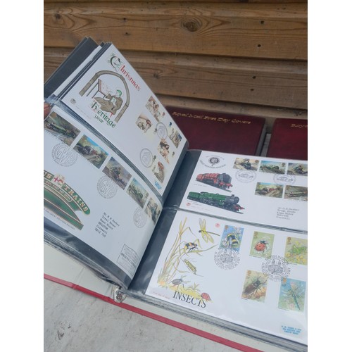 85 - 5 x folders of stamp first day covers, mixed themed , one album of RAF interest signature cards