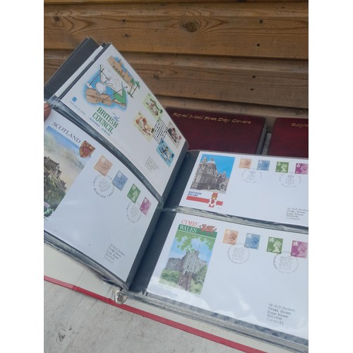 85 - 5 x folders of stamp first day covers, mixed themed , one album of RAF interest signature cards