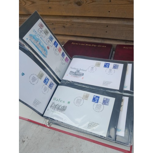 85 - 5 x folders of stamp first day covers, mixed themed , one album of RAF interest signature cards