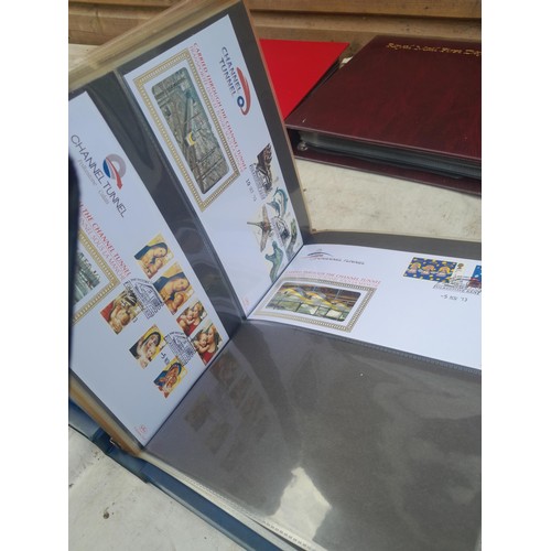 85 - 5 x folders of stamp first day covers, mixed themed , one album of RAF interest signature cards