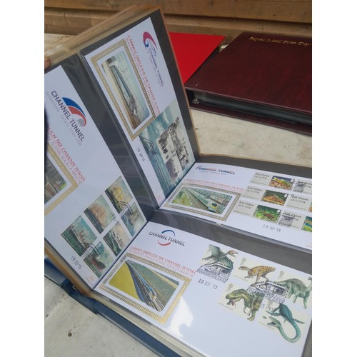 85 - 5 x folders of stamp first day covers, mixed themed , one album of RAF interest signature cards