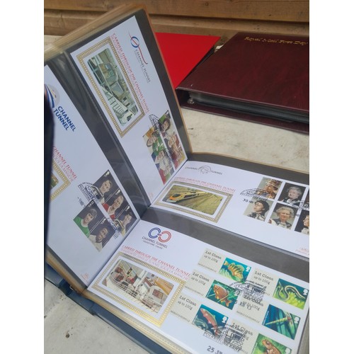 85 - 5 x folders of stamp first day covers, mixed themed , one album of RAF interest signature cards