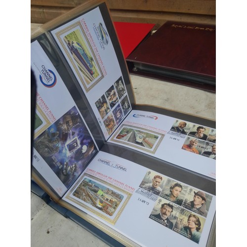 85 - 5 x folders of stamp first day covers, mixed themed , one album of RAF interest signature cards