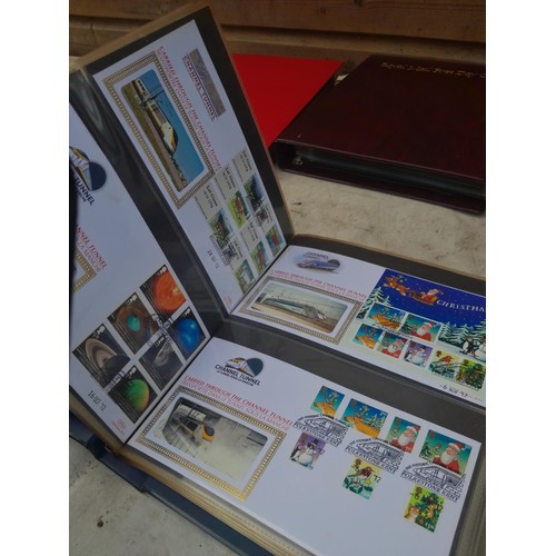 85 - 5 x folders of stamp first day covers, mixed themed , one album of RAF interest signature cards