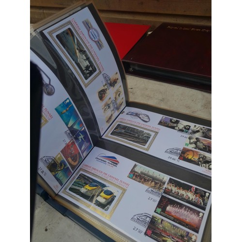 85 - 5 x folders of stamp first day covers, mixed themed , one album of RAF interest signature cards