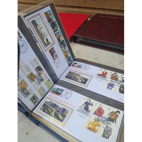 85 - 5 x folders of stamp first day covers, mixed themed , one album of RAF interest signature cards