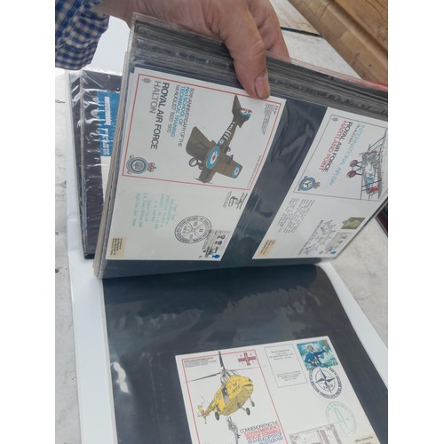 85 - 5 x folders of stamp first day covers, mixed themed , one album of RAF interest signature cards