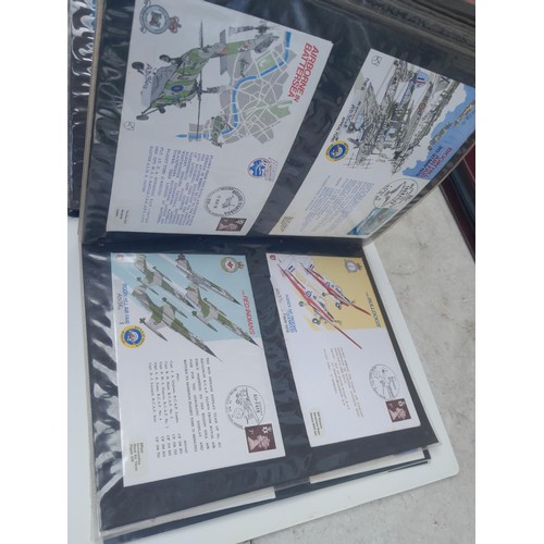 85 - 5 x folders of stamp first day covers, mixed themed , one album of RAF interest signature cards