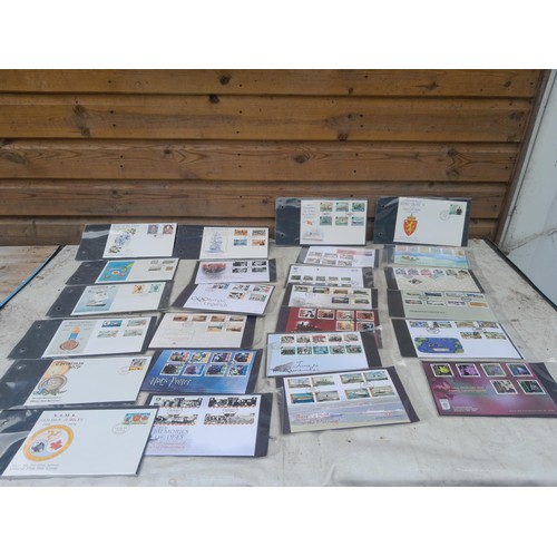 87 - Stamp First Day covers, loose in folder slips or loose & QEII Commemorative Ascension album