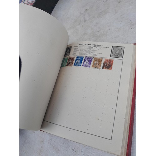 139 - Box file of stamps, an album of World stamps and a Commonwealth collection in album