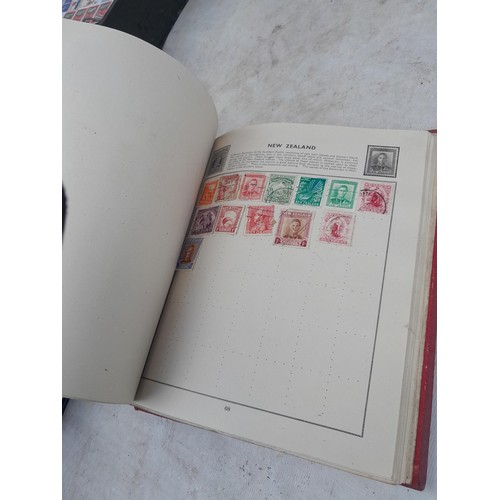 139 - Box file of stamps, an album of World stamps and a Commonwealth collection in album