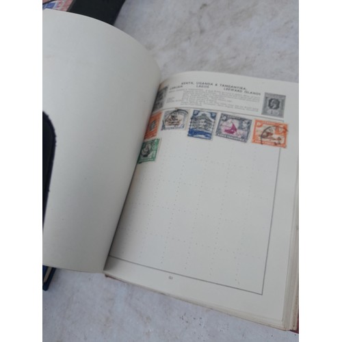 139 - Box file of stamps, an album of World stamps and a Commonwealth collection in album