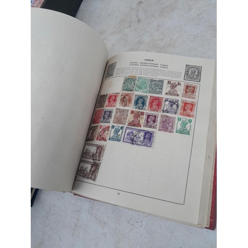 139 - Box file of stamps, an album of World stamps and a Commonwealth collection in album