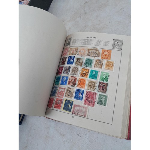 139 - Box file of stamps, an album of World stamps and a Commonwealth collection in album