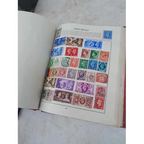 139 - Box file of stamps, an album of World stamps and a Commonwealth collection in album