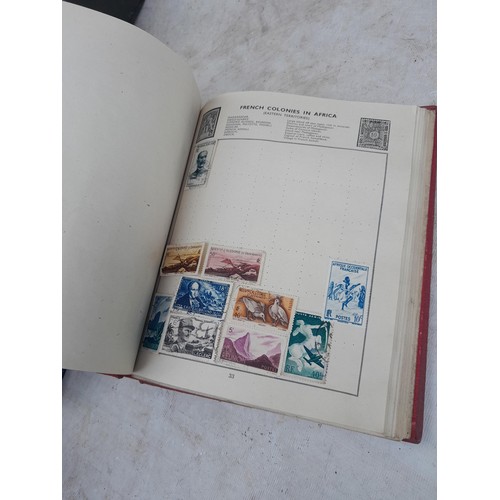 139 - Box file of stamps, an album of World stamps and a Commonwealth collection in album