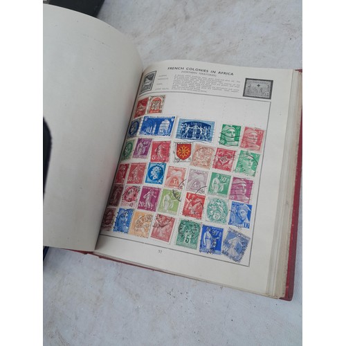 139 - Box file of stamps, an album of World stamps and a Commonwealth collection in album