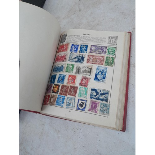 139 - Box file of stamps, an album of World stamps and a Commonwealth collection in album