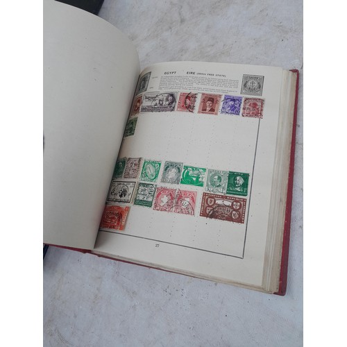 139 - Box file of stamps, an album of World stamps and a Commonwealth collection in album