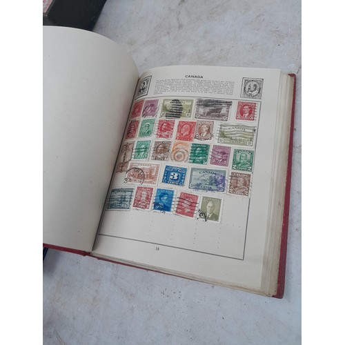 139 - Box file of stamps, an album of World stamps and a Commonwealth collection in album