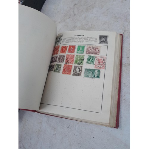 139 - Box file of stamps, an album of World stamps and a Commonwealth collection in album