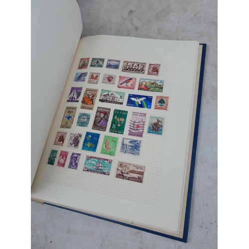 139 - Box file of stamps, an album of World stamps and a Commonwealth collection in album