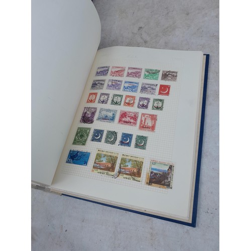 139 - Box file of stamps, an album of World stamps and a Commonwealth collection in album