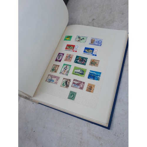 139 - Box file of stamps, an album of World stamps and a Commonwealth collection in album