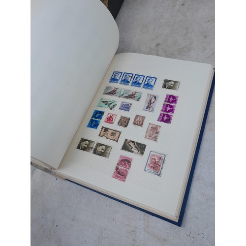 139 - Box file of stamps, an album of World stamps and a Commonwealth collection in album