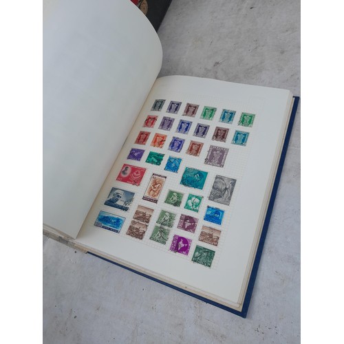 139 - Box file of stamps, an album of World stamps and a Commonwealth collection in album