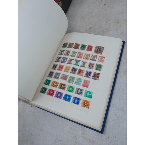 139 - Box file of stamps, an album of World stamps and a Commonwealth collection in album