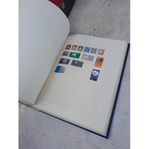 139 - Box file of stamps, an album of World stamps and a Commonwealth collection in album