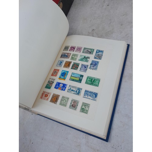 139 - Box file of stamps, an album of World stamps and a Commonwealth collection in album