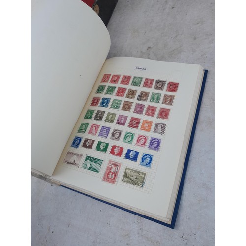 139 - Box file of stamps, an album of World stamps and a Commonwealth collection in album