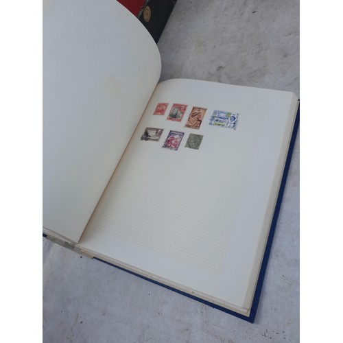 139 - Box file of stamps, an album of World stamps and a Commonwealth collection in album