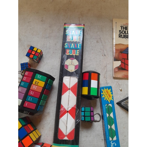 287 - Rubiks cube, The Barrel, The Pyramid, The Snake and other toys, some boxed