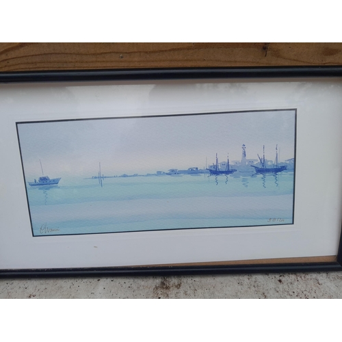 297 - Watercolour of Ibiza and 2 x prints