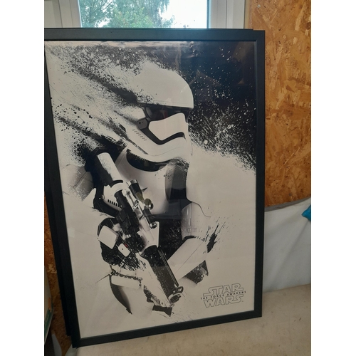 332 - 3 x framed Star Wars posters 90 cms x 60 cms