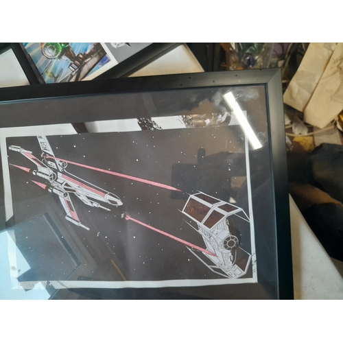 333 - Star Wars smaller sized posters framed