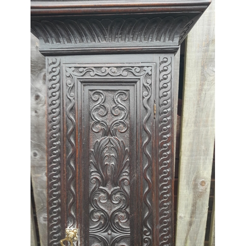 391 - An Impressive 18th century  longcase clock by William Burton of Kendal with brass and silvered dial,... 