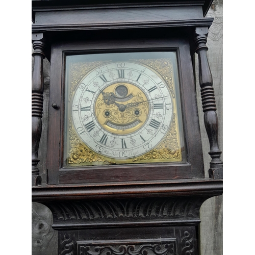 391 - An Impressive 18th century  longcase clock by William Burton of Kendal with brass and silvered dial,... 