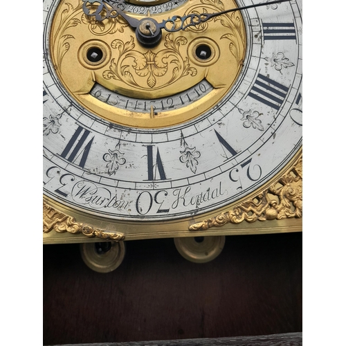 391 - An Impressive 18th century  longcase clock by William Burton of Kendal with brass and silvered dial,... 