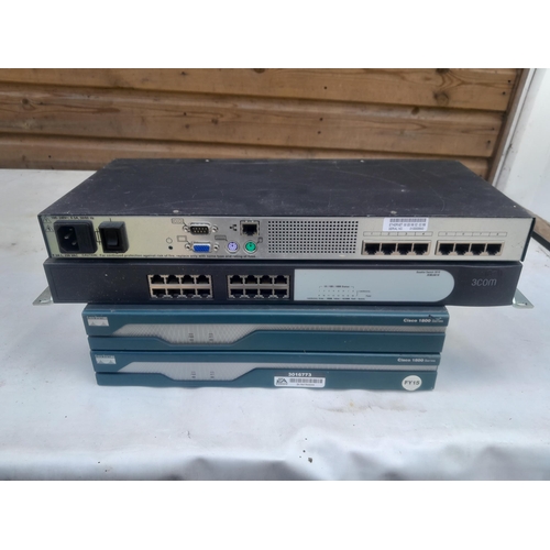 447 - 2 x Cisco Systems 1800 router, ethernet junction network etc.