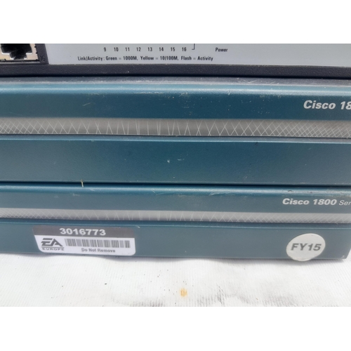 447 - 2 x Cisco Systems 1800 router, ethernet junction network etc.