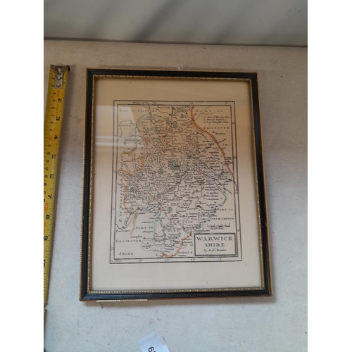 616 - Antique book map print by Robert Morden F&G 28 cms x 22 cms